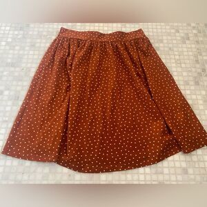 French Grey Orange with White Polka Dots A-Line Mini Skirt